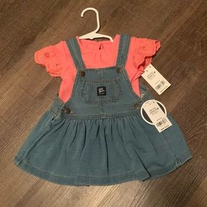 Baby B’gosh denim overall dress & onesie